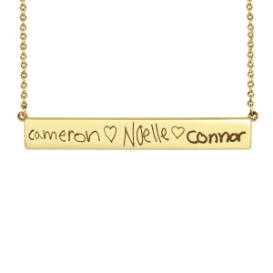Yellow Handwriting XL POSH Bar Necklace