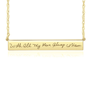 Angel's Handwriting Bar Necklace