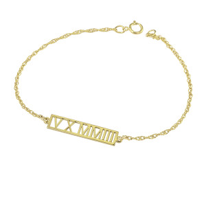 Yellow Roman Numeral Bracelet