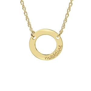 Yellow tiny POSH Engravable Loop Necklace Personalized Jewelry