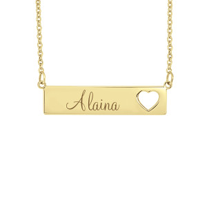 Small Yellow POSH Alaina Bar Name Necklace