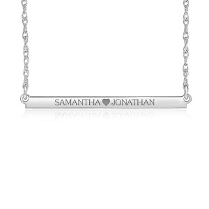White Brooklyn Bar Necklace Personalized Jewelry