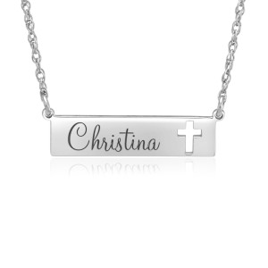Sterling Silver Cross Bar Necklace
