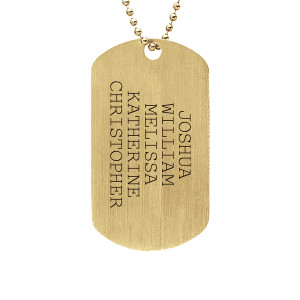 Yellow Gold Plated Daddy Dog Tag Personalized Mens Jewelry