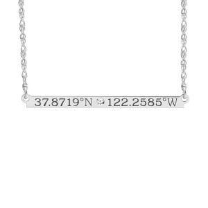 Diamond Coordinates Brooklyn Bar Necklace