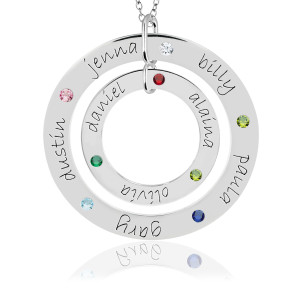 Forever & Wee Birthstone Loop Mommy Necklace