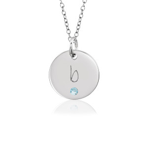 posh lowercase Initial Birthstone Disc Mommy Necklace Personalized Jewelry