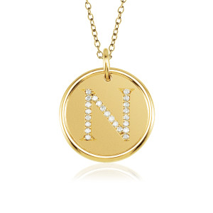 ROXY Diamond Vermeil Initial Necklace