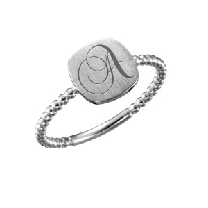bePOSH Stackable Square Ring Beaded Band