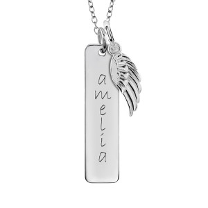 Tall Tag + Wing Charm | POSH Mommy Personalized Jewelry
