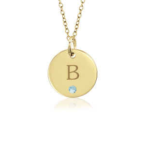 Tanner Vermeil Initial Birthstone Disc