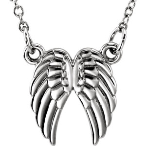 White tiny POSH Angel Wings Necklace