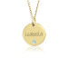 Vermeil Mommy Birthstone Disc Necklace Personalized Jewelry