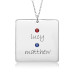 Two Names POSH Birthstone Square Mommy Necklace Personalized Jewelry