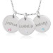 Three Mommy Birthstone Discs Necklace Personalized Jewelry