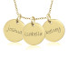 Three Yellow Gold Discs Mommy Necklace Personalized Jewelry