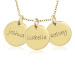 Three Vermeil Mommy Discs Necklace Personalized Jewelry