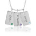 Three Birthstone Mini Dog Tags Mommy Necklace Personalized Jewelry