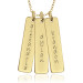 Three Vermeil Tall Tags Mommy Necklace Personalized Jewelry
