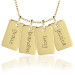 Four Vermeil Mini Dog Tags Mommy Necklace Personalized Jewelry
