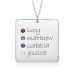 Four Names POSH Birthstone Square Mommy Necklace Personalized Jewelry