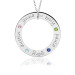 White Gold Five Name POSH Birthstone Loop Mommy Necklace