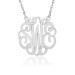 White POSH Script Monogram Necklace Personalized Jewelry
