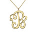 Yellow POSH Script Initial Monogram Necklace