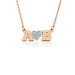 Rose Diamond Initial LOVE Necklace Personalized Jewelry