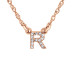 Rose Gold Diamond Initial Necklace