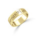 Yellow Gold Thick Handwriting Ring