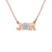 Diamond Paw Print Initial LOVE Necklace