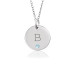 Block Initial Birthstone Disc Necklace Personalized Jewelry