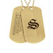 Yellow Gold Plated Daddy Dog Tag & Family Crest Necklace Men's Personalized Jewelry