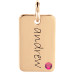 Rose Gold Birthstone Mini Dog Tag Pendant Personalized Jewelry
