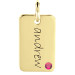 Yellow Gold Birthstone Mini Dog Tag Pendant