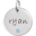 White Mommy Birthstone Disc Pendant Personalized Jewelry