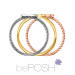 Sideview of bePOSH Stackable Rings in Three Band Styles