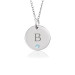 Tanner Initial Birthstone Disc Necklace Personalized Jewelry