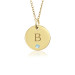 Tanner Vermeil Initial Birthstone Disc Necklace Personalized Jewelry