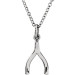 White tiny POSH Wishbone Necklace