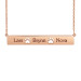 Rose Gold POSH Paw Bar Necklace with Three Names