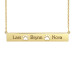 Yellow Gold POSH Paw Bar Necklace with Three Names