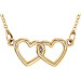 Yellow tiny POSH Double Heart Necklace