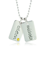 Silver Birthstone Mini Tags