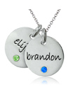 Silver Birthstone Discs C