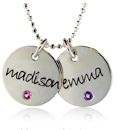 Silver Birthstone Discs D