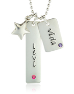 Silver Birthstone Mini Tags