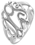 Monogram Ring Silver